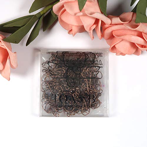 Toaob 100Pcs Earring Hooks Hypo Allergenic French Ear Wires With Ball And Coil 18Mm Red Copper Fish Hook Earrings Making Supplies Jewelry Findings #TOP6
