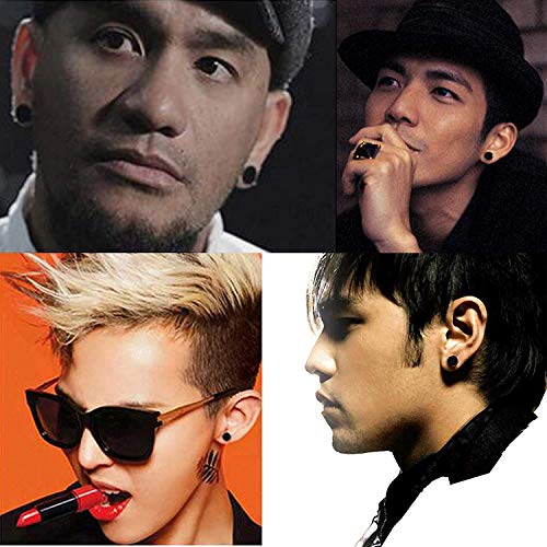 8mm Black Round Stud Earrings Set Stainless Steel Ear Studs for Men Women Tunnel Plug Post Pierced Tunnel, 2pcs/1 Pair2