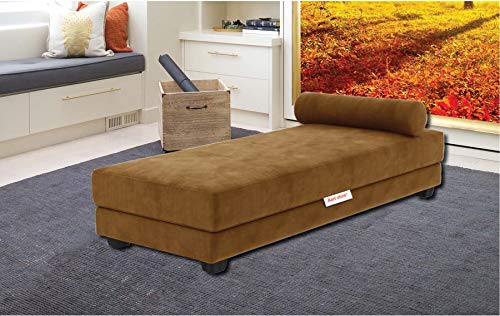 Aart Store Easy Fabric Foldable Diwan/Bed for Home Golden Color
