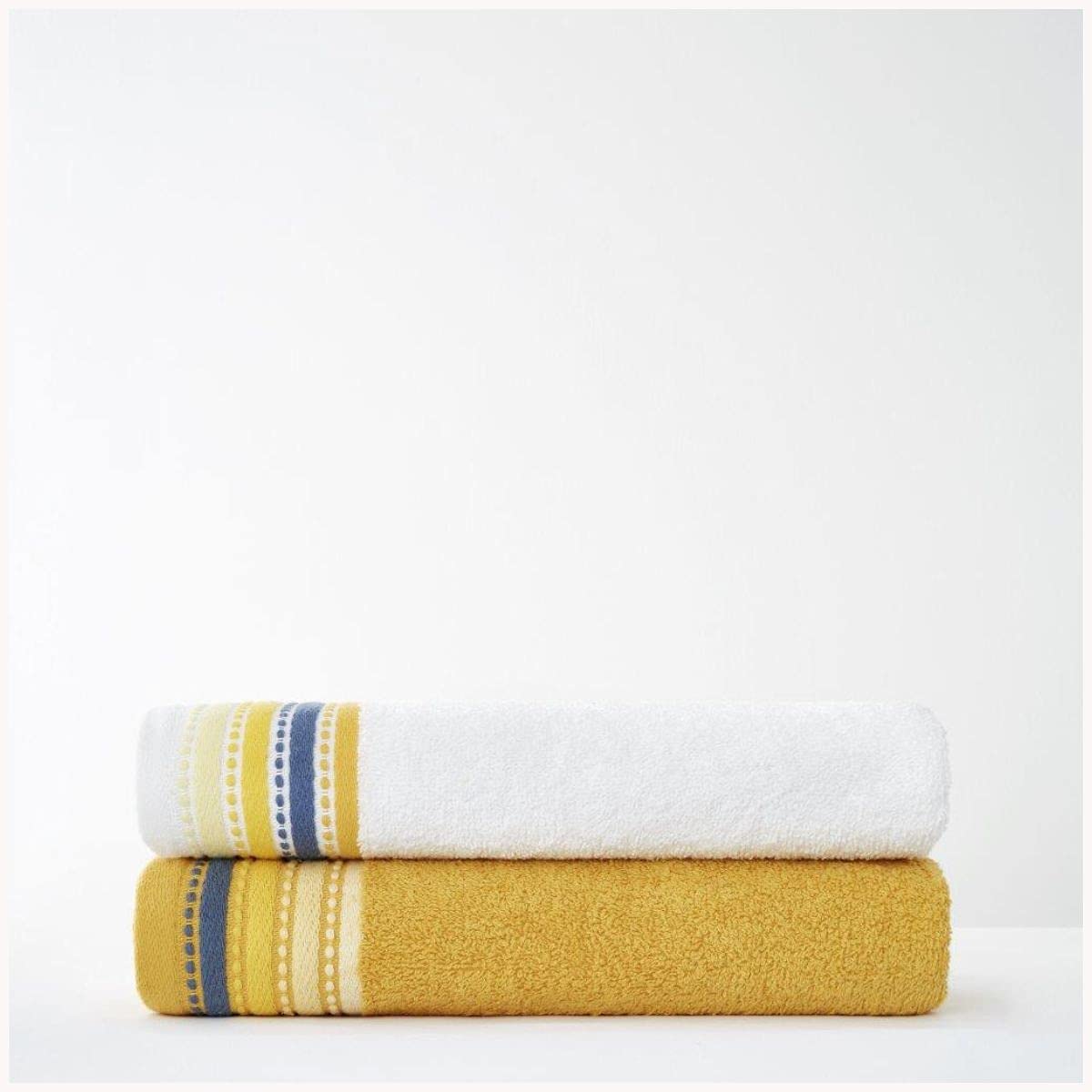 Gaveno Cavailia Luxury Quality Soft & Cosy Bathroom Water Absorbent, 100% Pure Cotton 550 GSM Malton Bath Towel Set, Egyptian, Ochre, 70x120 Cm
