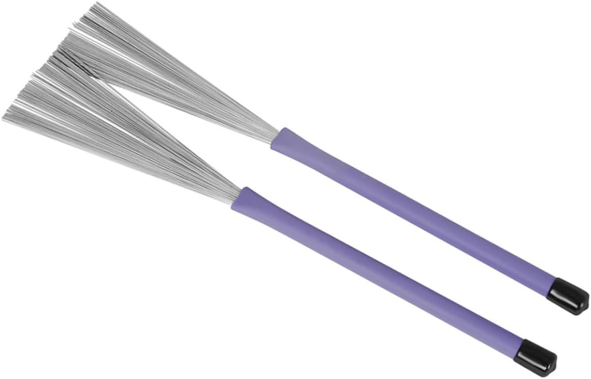 1 Pair Retractable Wire Drum Brushes with Comfortable Handle Durable Steel Brush for Drummer Playing Beginner Practice Youth Bands and Percussion Instruments