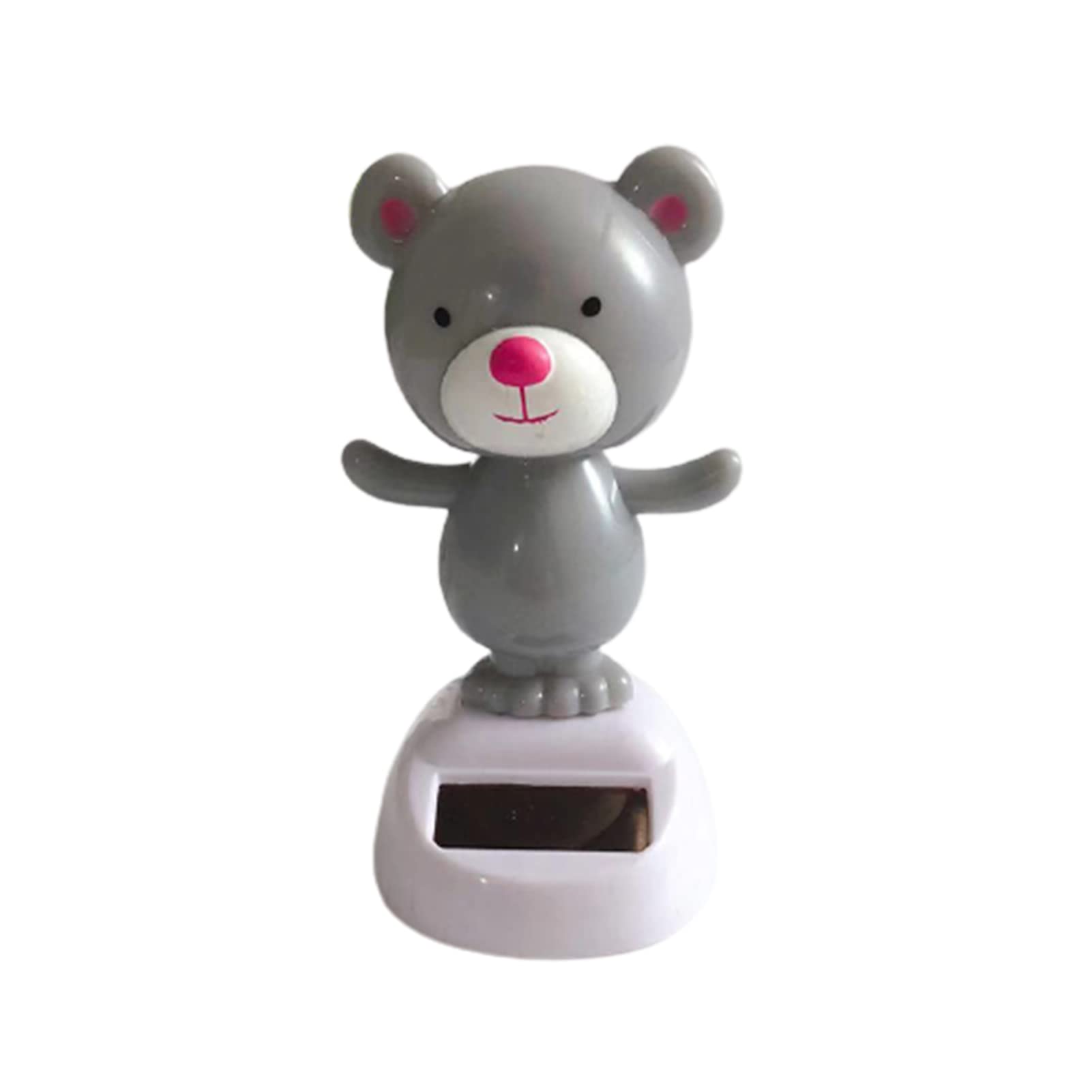 VALINK Solar Dancing Toy, Car Dashboard Decoration,Cartoon Animal Solar Car Decoration Ornaments,Used for Car Desk Decoration Grey Bear