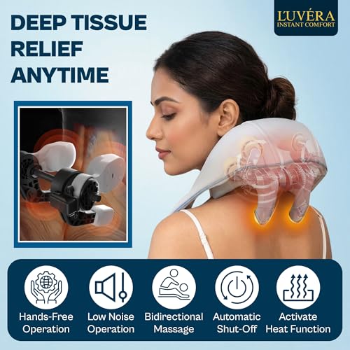 Image of L'UVERA Neck and Back Massager for Cervical Pain Relief with Heating, Body Massagers for Aches and Relief, Electric 5D Cervical Massage Machine for Deep Tissue Neck, Back, Shoulder, Legs and waist