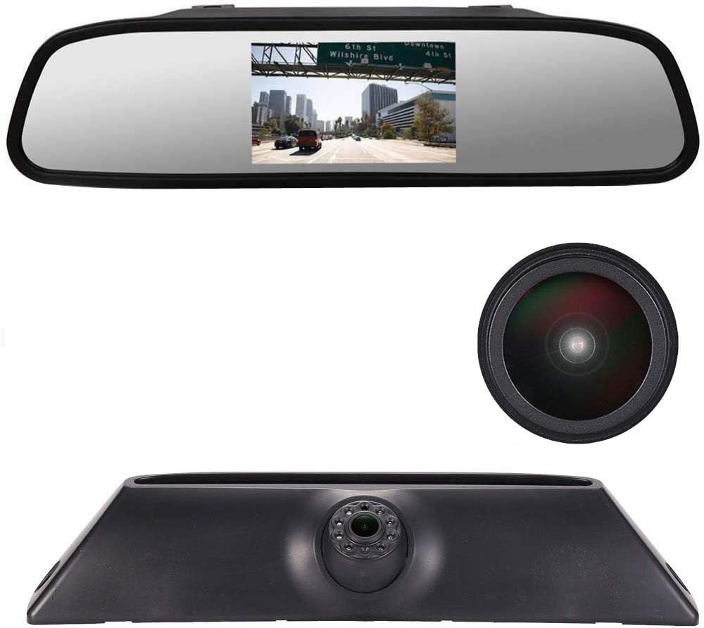 HD IP68 Trzeci dach górny montaż lampa hamulcowa cofania kamera cofania kąt i odległość regulowany noktowizor IVECO codziennie 4 dzienne V 5 generacji (kamera cofania 4,3'' lusterko wsteczne)