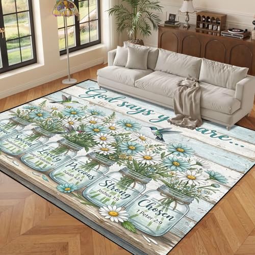 5' x 7' Christian Theme Area Rug