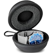 Gianello Travel Watch Case, Donut Shape, Customized Watch Protection for Travel and Storage, Hard Shell with Soft Velvet Interior, Black 1