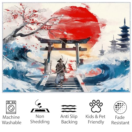 Tapis antidérapant samouraï japonais 80x150 cm pour sol sécurisé - 7