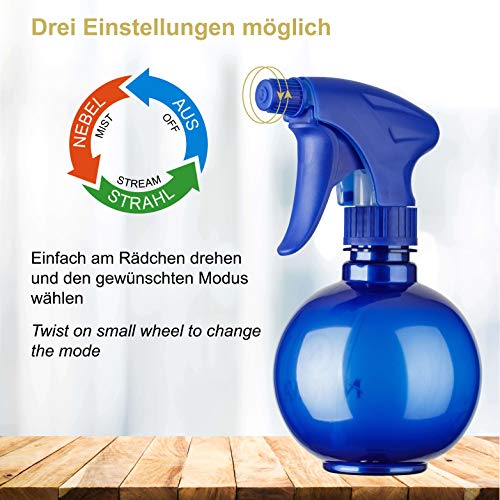 Nekava Sprühflasche leer 350ml | Verstellbarer Sprühkopf für feinen Nebel & Strahl | Hochglänzende Flasche mit Pearl-Effekt | Für Haare, Pflanzen, Reinigung, Fenster, Garten, Haushalt