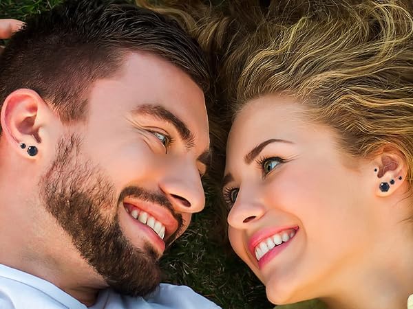 VOLUKA Cubic Zirconia Stainless Steel Screw Flat Back Earring - Hypoallergenic Stud Earrings for Women & Men - 316L Titanium CZ Stud Earrings for Nickel-Free, Trendy & Elegant - Image 5