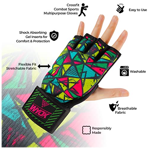 Hand Wraps Boxing Inner Gloves - Gel Elasticated Padded Bandages Under Mitts Long Wrist Support For Mma Muay Thai Kickboxing Martial Arts Training | Fist Protector (Provocative Picasso, S/M) #TOP5