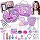 Hohosunlar Mermaid Kinderschminke Set Mädchen, Waschbar Make Up Kinder Meerjungfrau Spielzeug Schminkkoffer enthält Lipgloss, Nagellack Tasche, Weihnachts Geburtstagsgeschenk für Kinder ab 3 Jahren