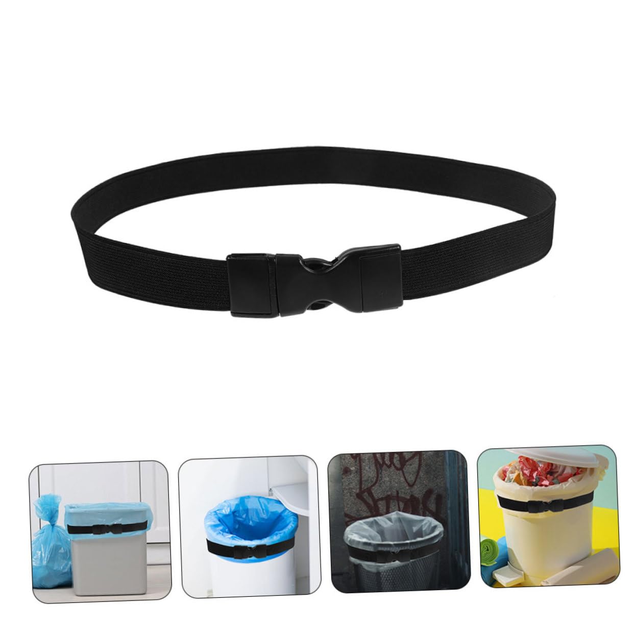 3 Bandes Élastiques Pour Sac Poubelle - Support De Sac Pour Poubelle, Pique-nique, Camping