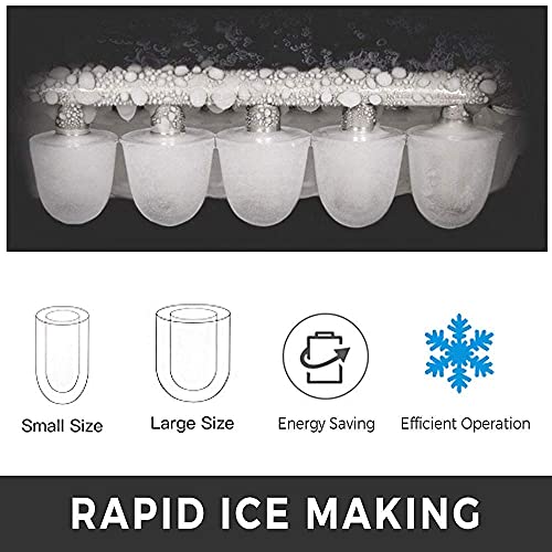 Fabricadora de cubos de hielo de 12 kg, acero inoxidable, 220 V, máquina para hacer hielo de 26 libras, compacta y de sobremesa, para cocina y bares en el hogar miniatura 2