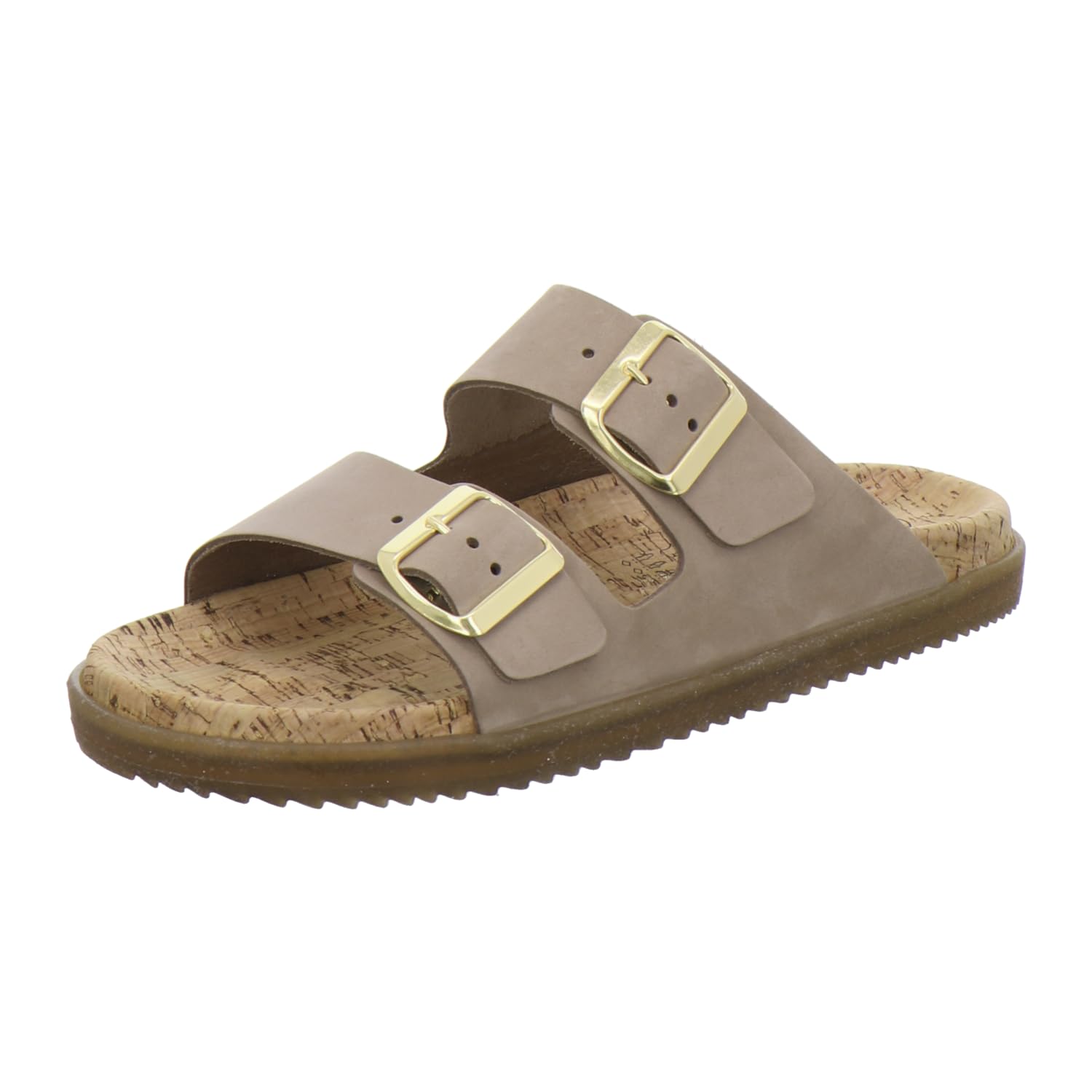 AFS-Schuhe 2400, Modische Damen Pantoletten echt Leder, Sommer Sandalen mit großer Schnalle, Handmade in Germany