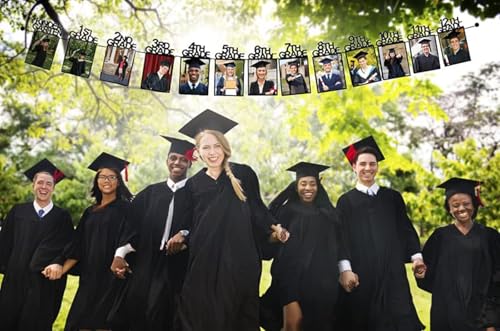 Image of 2026 Graduation Decorations 4x6 Graduation Photo Banner with LED Lights String K-12 Party Photo Display for Class of 2026 Picture Banner for High School Senior Party Supplies K025