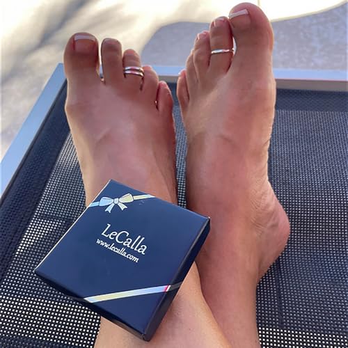 LeCalla 925 Sterling Silver Minimalist Toe Rings Set Simple Open Adjustable Toe-Rings for Women4