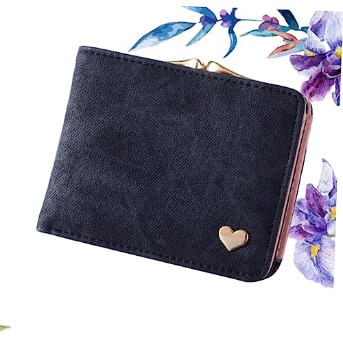 BESPORTBLE Fashionable Imitation Denim Wallet for Women Short Purse Organized Credit Holder Chic Black Design for Travel and Everyday Use3