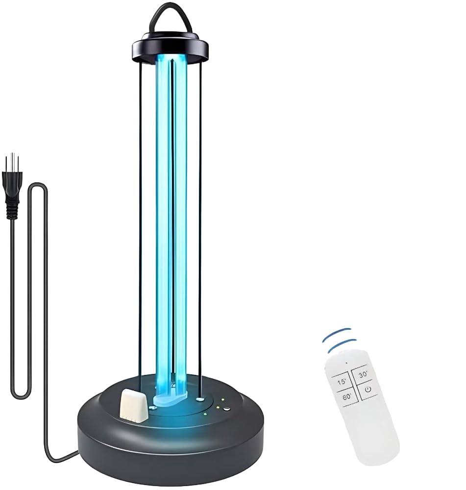 ZKX 65W UVC Lampa do Zabijania Mikrobów z Pilotem Czasownik Stołowa Lampa UV-Sterylizator Dezynfekcja Sterylizator Antybakteryjna Skuteczność 99%