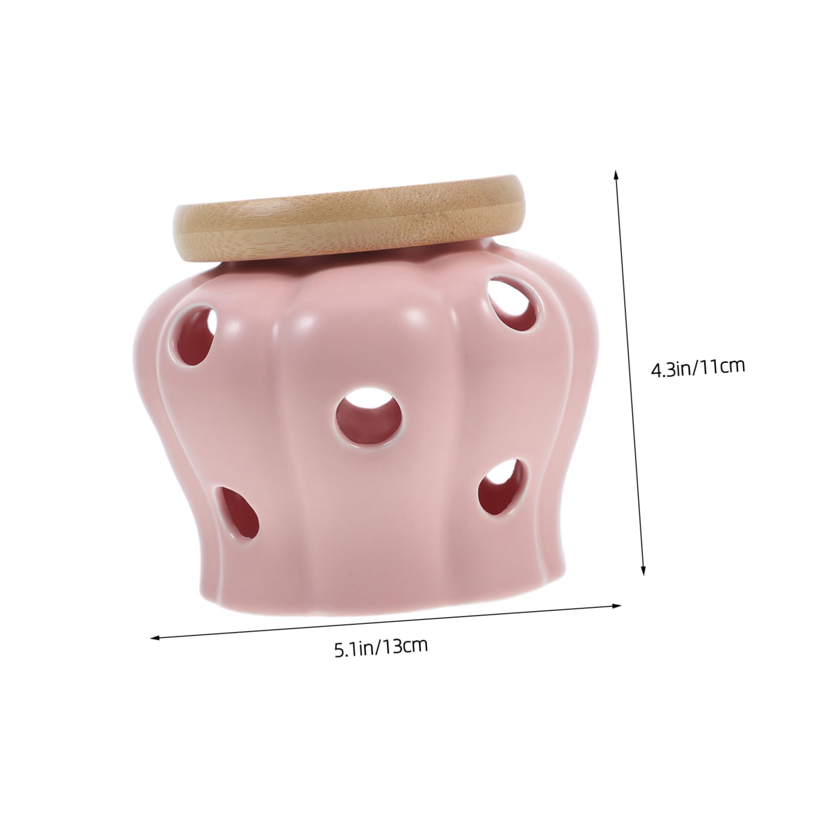 PRETYZOOM Ventilated Ceramic Garlic Keeper Jar for Kitchen Counter Lidded Storage Container for Fresh Garlic and Ginger Easy to Maintain Home Accessory
