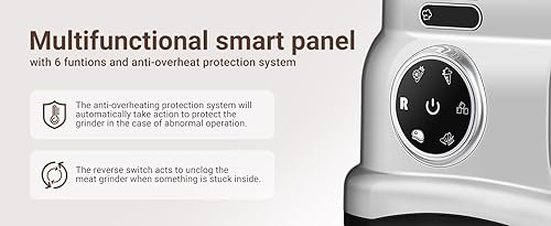 Miniatura 8 de 5 en 1 máquina exprimidora de masticación, exprimidor eléctrico lento con canal de alimentación de 3 pulgadas, picadora de carne, máquina de