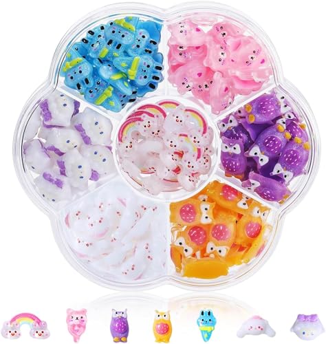 ネイルアートチャーム キティ サンリオ 70個セット 3D キティ ネイルデコレーション ジュエリーパーツ デコパーツ 立体 可愛い 手作り ハンドメイド 1箱の漫画の釘の装飾のかわいく大きい釘の石 宝石類の部品はハンドメイドの装飾の部品を制作する (G1