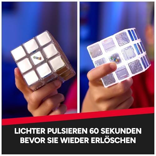 Rubik’s Pulse 3x3 Zauberwürfel, pulsierend-leuchtender Zauberwürfel mit integriertem 60-Sekunden-Timer, hochwertige Verarbeitung, für Einsteiger und Profis, ab 8 Jahren
