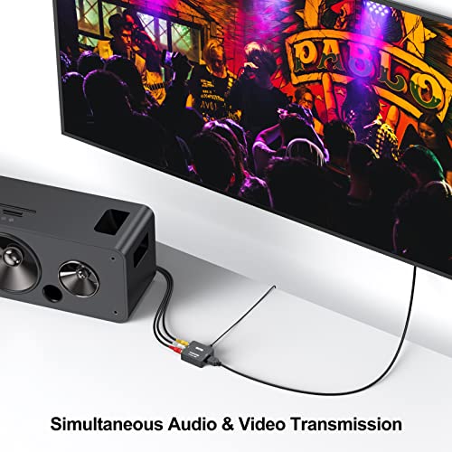 Image of RCA to HDMI, HDMI to RCA Converter, Composite 1080P, Supports PAL /NTSC for TV, PC, Laptop, Gaming Consoles, STB, VHS, DVD