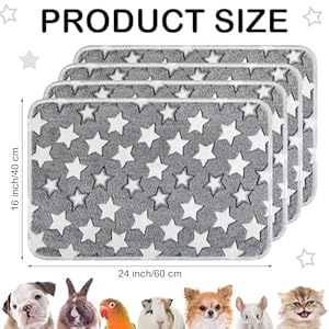 4-Pcs-Waterproof-Dog-Blankets-24-x-16-Inch-Washable-Puppy-Blankets-for-Small-Dog-Reusable-Pet-Pee-Pad-Soft-Reversible-Fleece-Cat-Blanket-Sleep-Floor-Mat-for-Guinea-Pig-Cage-Liners-Gray - Cucciolini Doodles   4-Pcs-Waterproof-Dog-Blankets-24-x-16-Inch-Washable-Puppy-Blankets-for-Small-Dog-Reusable-Pet-Pee-Pad-Soft-Reversible-Fleece-Cat-Blanket-Sleep-Floor-Mat-for-Guinea-Pig-Cage-Liners-Gray