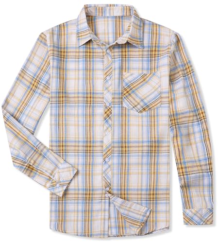 Image of Betusline Boy and Men Button Down Plaid Shirt | Soft,Breathable and Comfortable Fabric