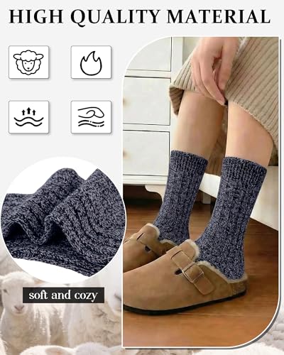 Image of Loritta Wool Socks for Women, Winter Warm Hiking Boot Socks Gifts