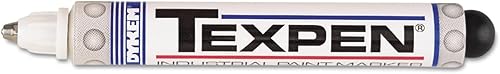 DYKEM 16083 TEXPEN - Rotulador industrial para pintura, punta media, color blanco