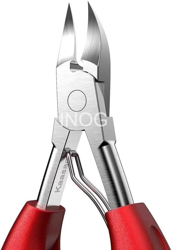 INOG Nail Cutter for Men & Women,Podiatrist Toenail Cuticle Cutter,Professional Thick & Ingrown Toe Nail Clippers,Pedicure Clippers Toenail Cutters,Super Sharp Curved Blade Grooming Tool (Multicolor)