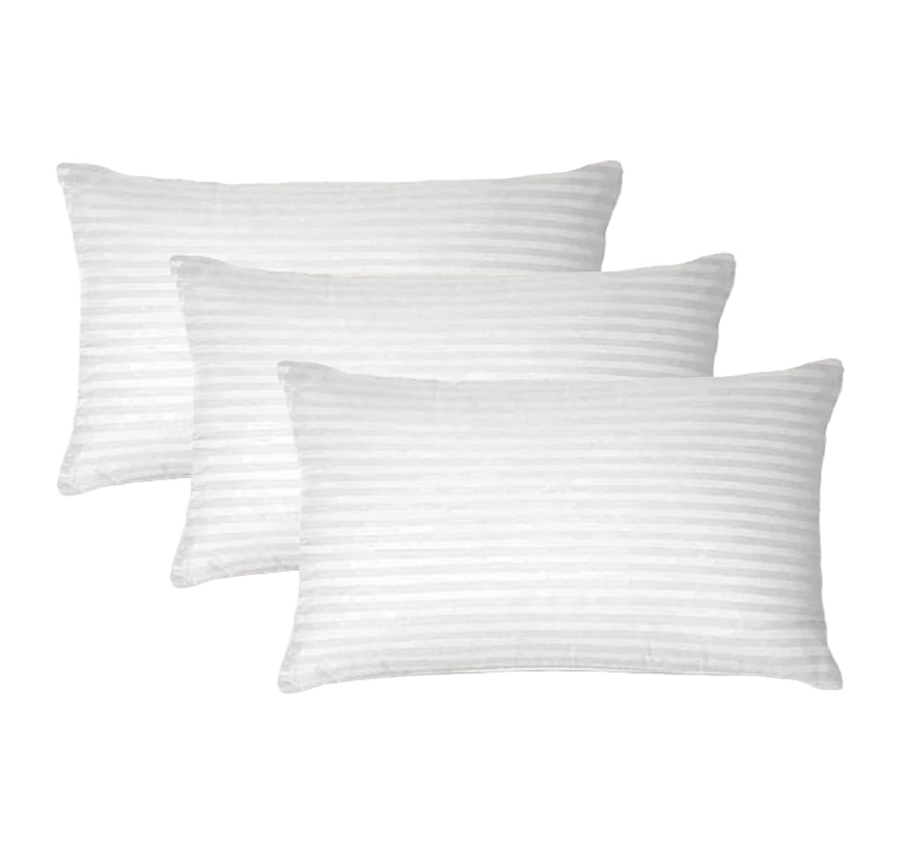 Arrya Microfiber Hotel Quality Premium Fibre Soft Cushion, Pillow Filler, 12x18 Inches, White, Set of 3
