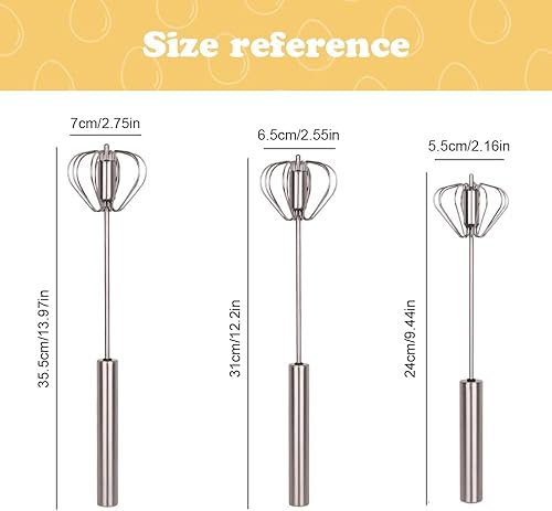 Miniatura 6 de Batidor de huevos semiautomático de acero inoxidable 2025, agitador de mano, batidora giratoria multifunción giratoria, batidor manual para cocinar