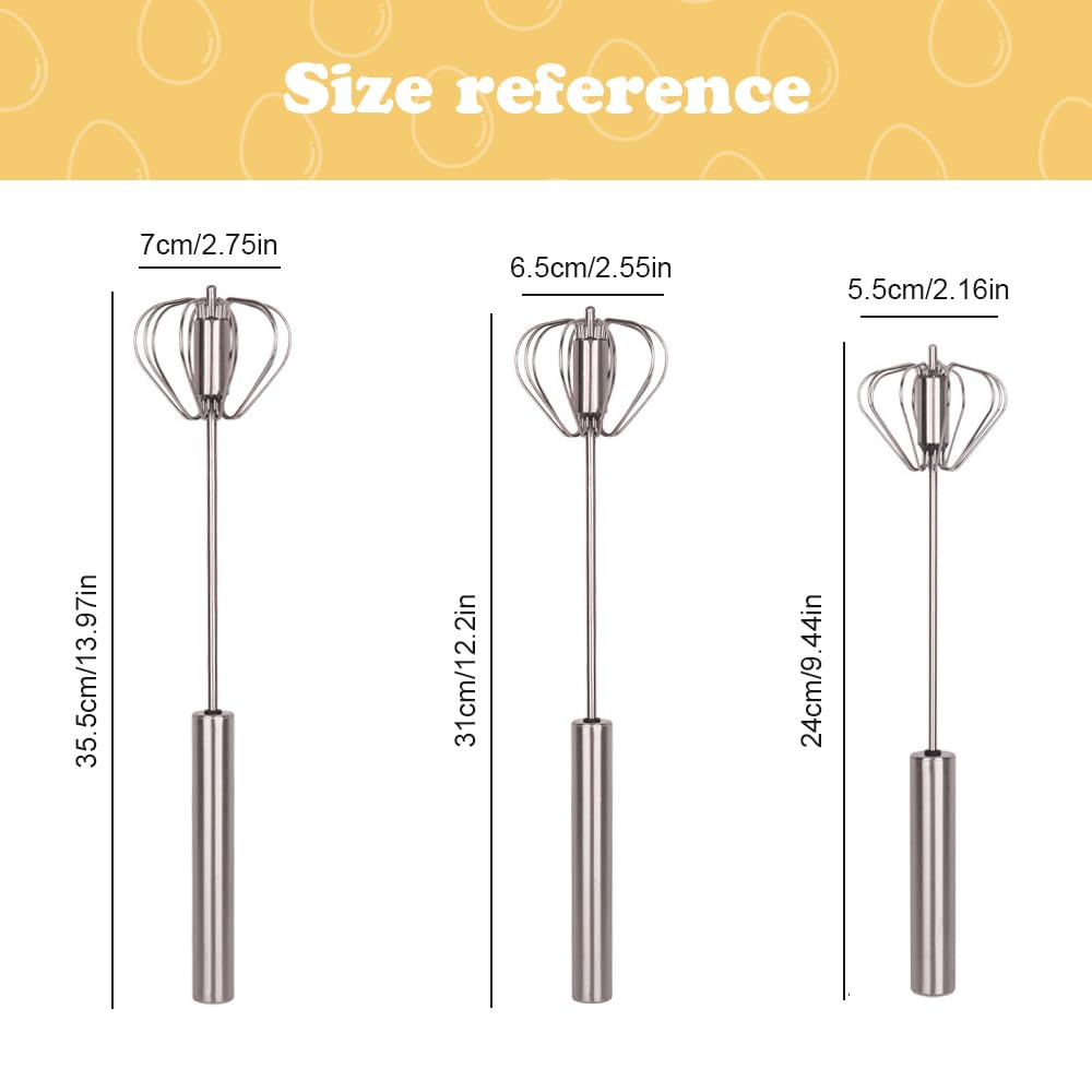 MS International Joie Whisky Egg and Batter Whisk, Stainless Steel Wires, White, Set of 2