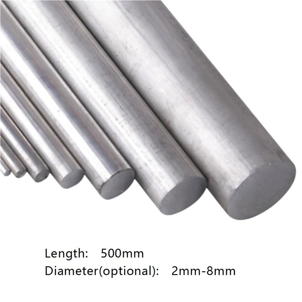 6061 Aluminiowy pręt okrągły o średnicy 500 mm i średnicy 2-8 mm, 3 szt(2mm)