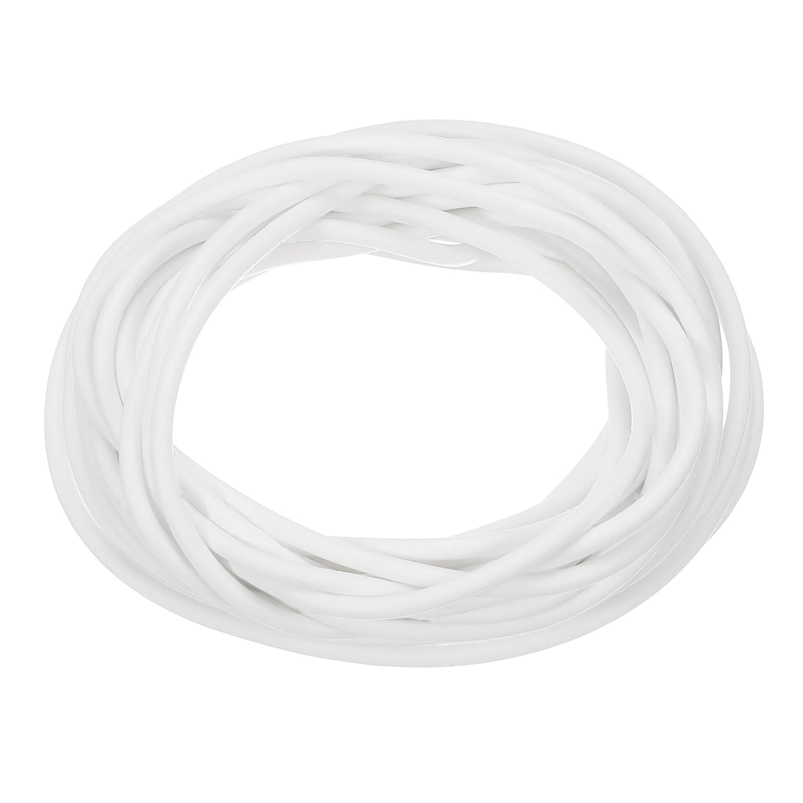 uxcell Silicone Foam Seal Strip, 2.5mm(0.1") Dia 4 Meters(13.12 Ft) Long Sponge Rubber Weather Seal Strip Round Rubber Cord Solid for Machinery and Industries, White