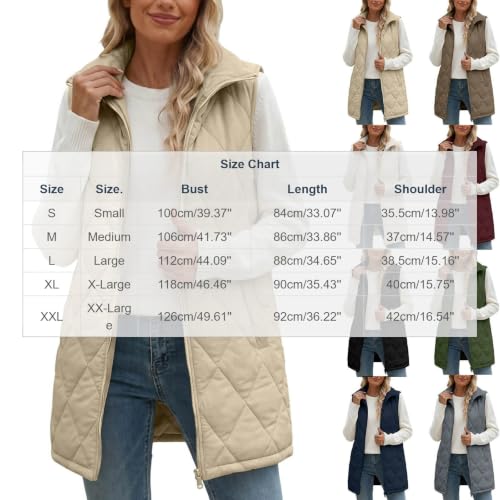 Puffer Vests for Women Diamond Quilted Zip Up Winter Jacket with Pockets - image 7