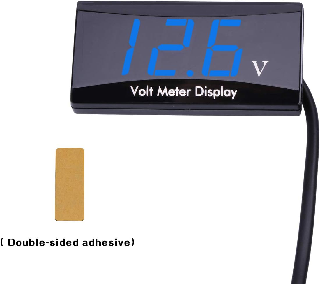 DC 12V Car Digital Voltmeter Gauge - AIMILAR LED Display Voltage Volt Meter for Car Motorcycle (Blue) : Automotive