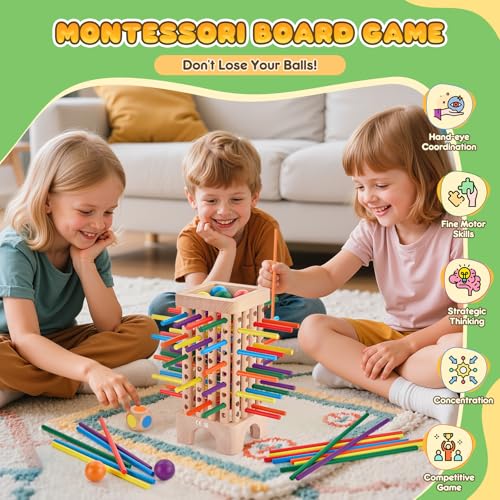Montessori Game juego de tablero en madera para niños miniatura 3