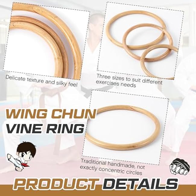 3 Pcs Kung Fu Ring Wing Chun 7, 9, 11 Inches Wing Chun Training Equipment for Training Kung Fu