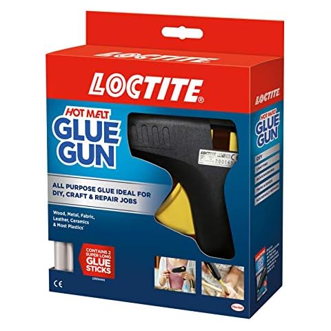 Loctite 1747637 Hot Melt Glue Gun, Hot Glue Gun, High-Strength Glue Gun for Wood, Metal, PVC & More, with 2x Glue Stick Refills, Black Cover
