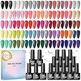 COSCELIA Vernis Semi Permanent 40pcs, 35pcs Rouge Rose Blanc Nude Fluo Pailleté Vernis Gel UV Semi Permanent avec 1 Base Coat & 4 Matte Glossy Glitter Top Coat, Vernis à Ongles pour Débutant Cadeaux