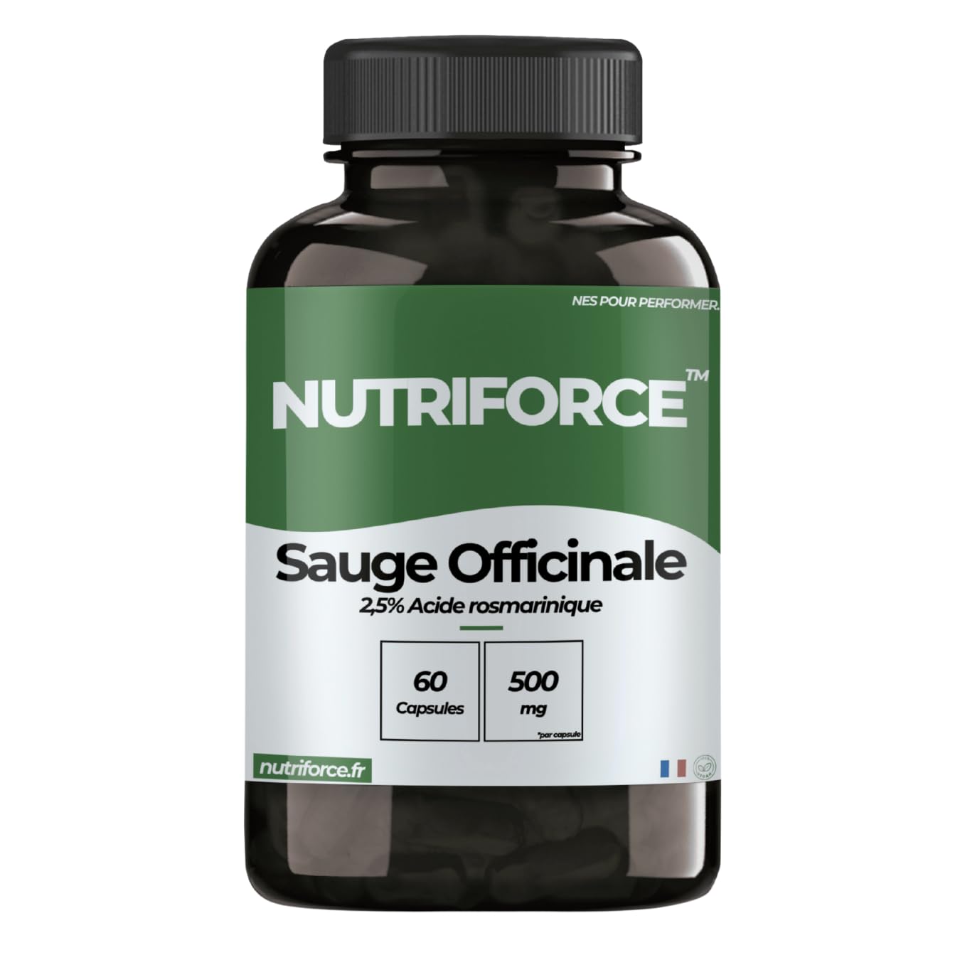 Salbei 500mg – Salvia officinalis – 100% Vegan – HACCP – 30 bis 60 Tage – Frankreich