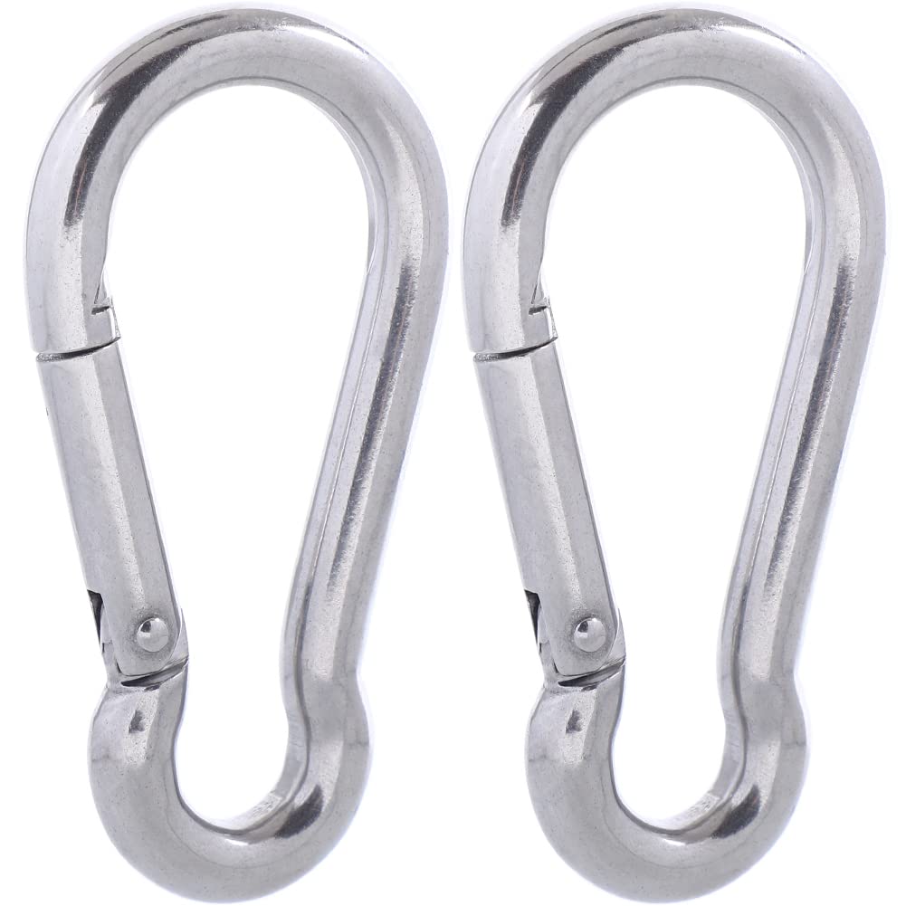 Carabiner Clips, 316 Stainless Steel Carabiner Clip, Heavy Duty Carabiner Hooks, Keychain Carabiners, Multi-Purpose Spring Snap Hook for Dog Leash, Outdoor Camping, Swing, Hammock by SEPWIK
