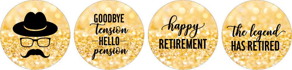 Darling Souvenir Candy Chocolate Labels 190 Pcs Retirement Party Theme Stickers-Glitter Gold-image-1