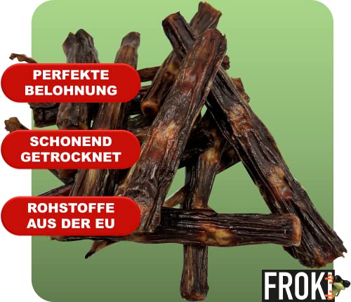 FROKI Premium Rinderschwanz für große & kleine Hunde 250g | 100% Rind | 100% Natürlich | Futter-Snack | Hunde-Leckerlis | Natur-Kausnack | Zahnpflege | ohne Zusatzstoffe