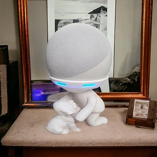 Suporte Alexa Echo Dot 4 e Echo Dot 5. Tema Robert Plant Violão, Gato, cachorro, amor, família entre