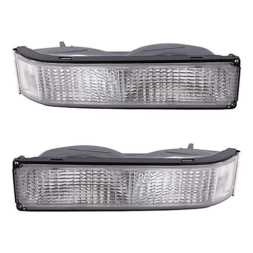 Aftermarket Replacement Driver and Passenger Set Park Signal Front Marker Lights Compatible with Yukon Tahoe Suburban Blazer Pickup Truck 5974337 5974338