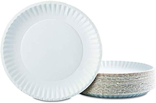 Lependor Disposable plates 50 Pack Everyday Dinnerware Paper Plate - 7-Inch, White